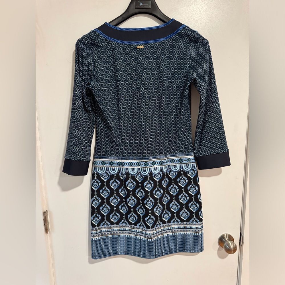 Spectacular Cabana Life Navy and Light Blue Printed Swim Cover-Up Dress - Picture 8 of 11